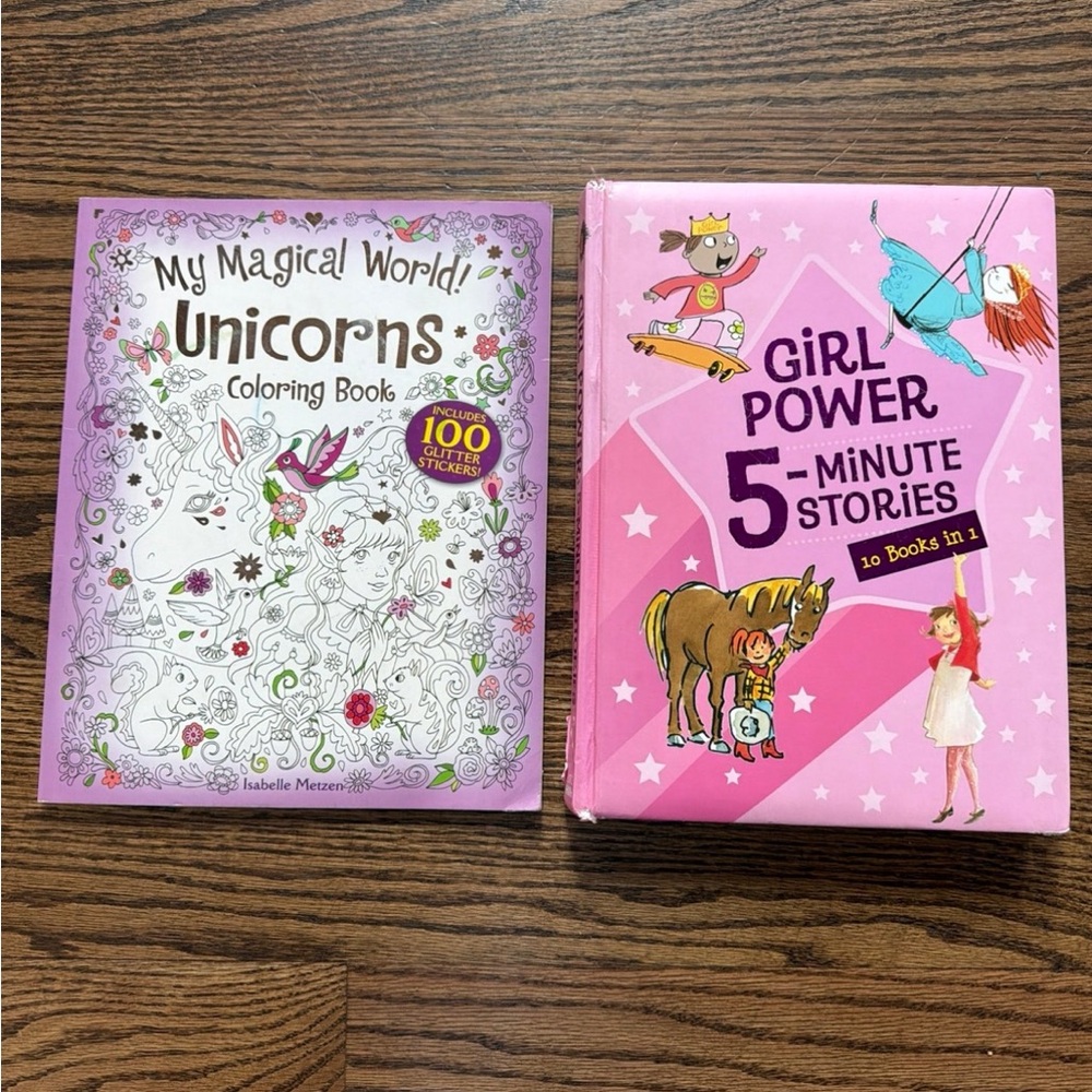 Girl power 5-minute stories and unicorn coloring book